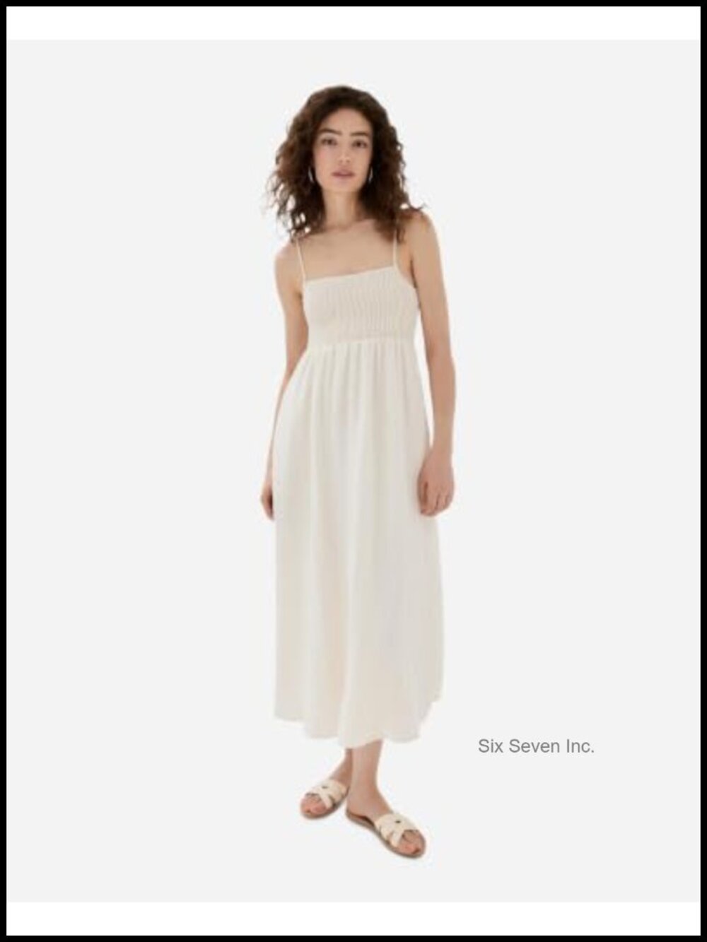 Z Supply Beachside Dress Smocked Midi Sleeveless A-Line